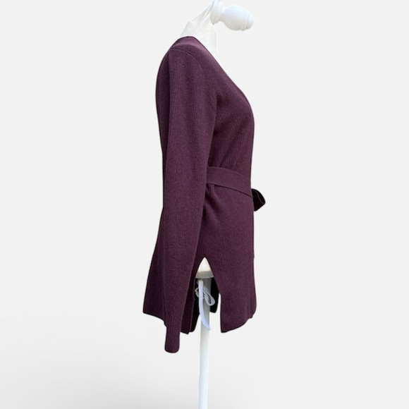 Athleta Alpine Wrap Sweater in Spiced Cabernet Merino Wool/Cashmere Sz S - Picture 7 of 14